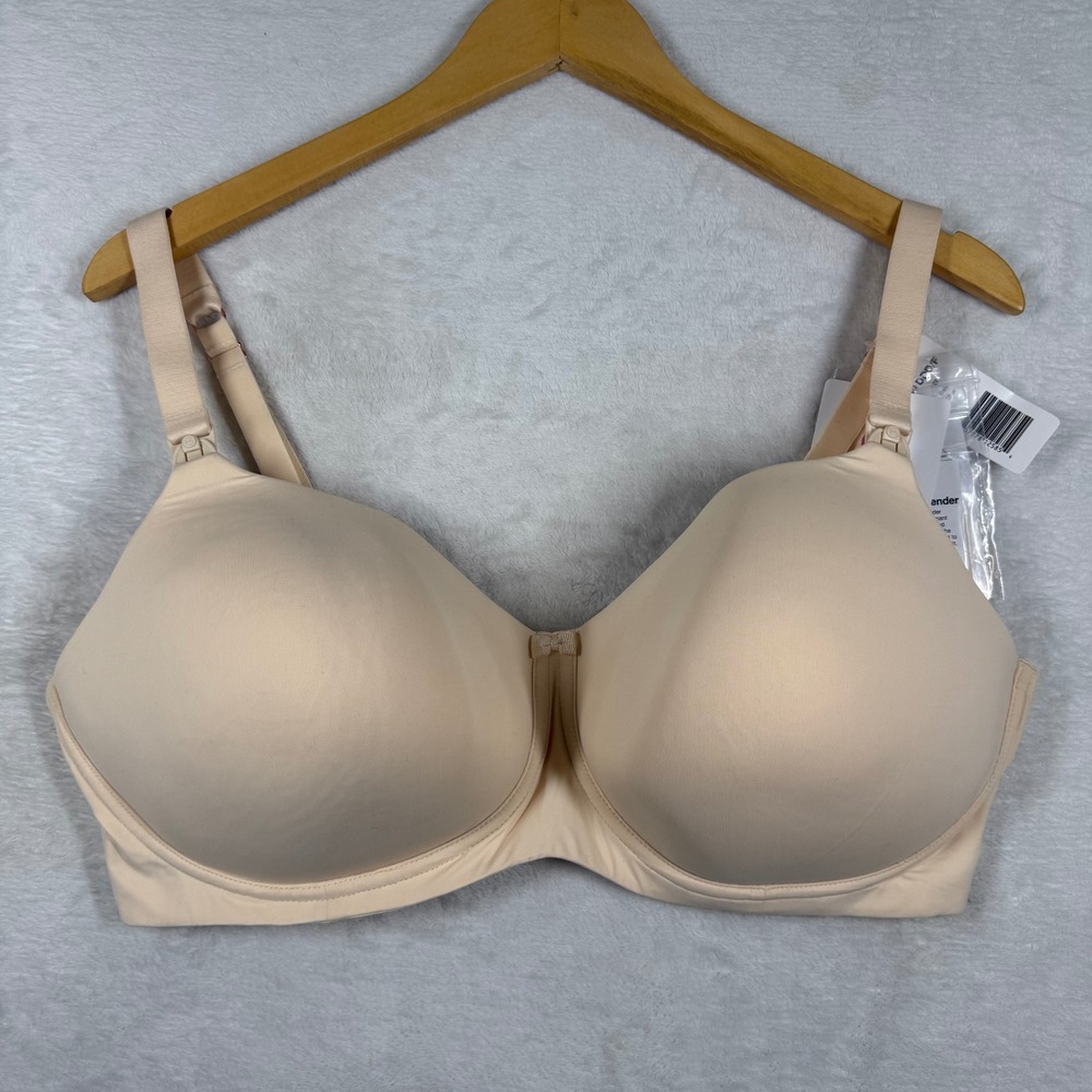 Bravado Designs Nursing Bra 40 DDD/F Bare Beige Underwire with Extender NWT